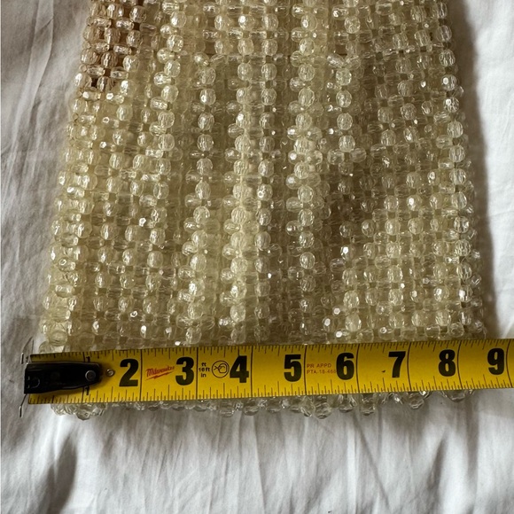 Vintage clear bead purse with lucite handle - Picture 10 of 11